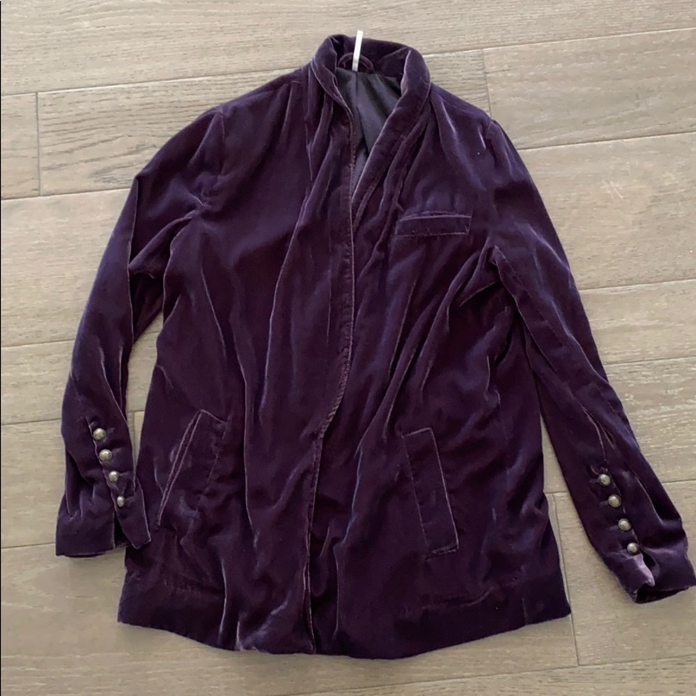 Free People cardigan style velvet blazer